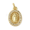 Rack Plating Brass Micro Pave Cubic Zirconia Pendants KK-P279-11G-1