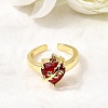 Glass Cuff Open Rings RJEW-P178-01D-G-1