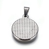 304 Stainless Steel Flat Round with Tree Pendants STAS-L148-03P-2