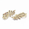 Brass Micro Pave Colorful Cubic Zirconia Links Connectors ZIRC-S067-221-NF-2