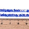 Electroplate Transparent Glass Beads Strands EGLA-Q139-01A-A24-4