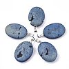 Electroplate Natural Druzy Geode Agate Pendants G-S344-60B-04-1