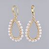 Brass & ABS Plastic Imitation Pearl Dangle Earrings EJEW-JE03417-2