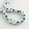 Round Handmade Evil Eye Lampwork Beads LAMP-R114-6mm-07-1