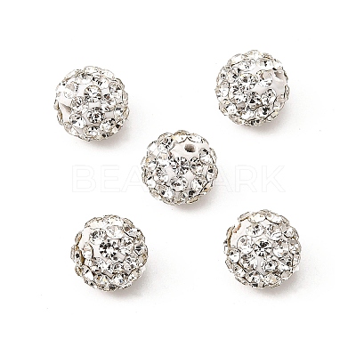 Grade A Round Crystal Pave Disco Ball Beads X-RB-H258-8MM-001-1