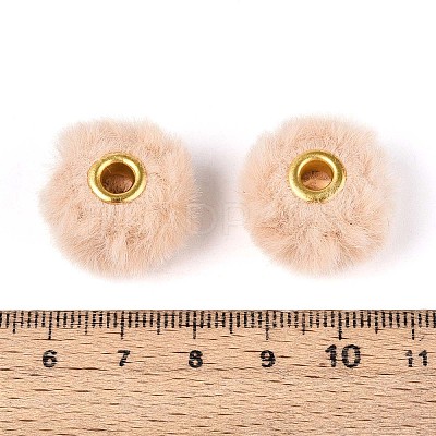 Imitation Rabbit Hair European Beads FIND-WH0126-574S-1