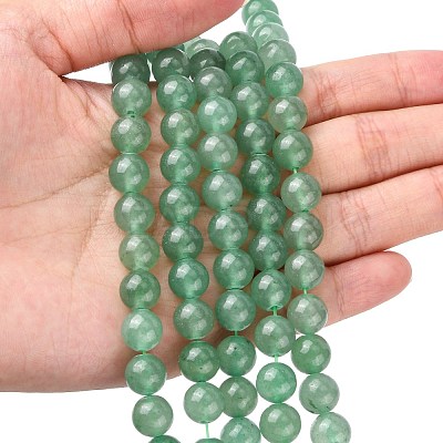 Natural Green Aventurine Beads Strands X-G-G099-8mm-17-1