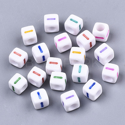 Opaque White Acrylic Beads SACR-R252-02I-1
