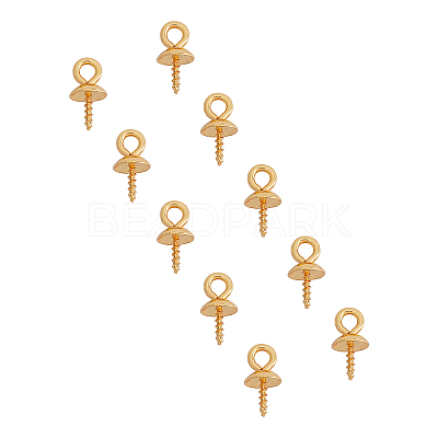 Ion Plating(IP) 304 Stainless Steel Cup Pearl Peg Bails Pin Pendants STAS-UN0009-04G-1