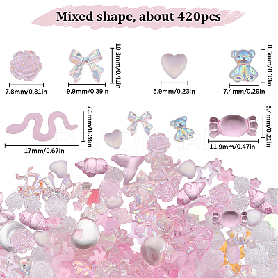 6 Bags Resin Cabochons MRMJ-SC0001-23-1