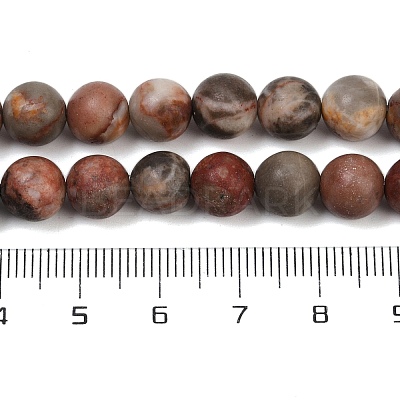 Natural Dendritic Jasper Beads Strands G-F591-24-8mm-1