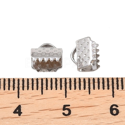 Tarnish Resistant 304 Stainless Steel Ribbon Crimp Ends STAS-S047-056-1