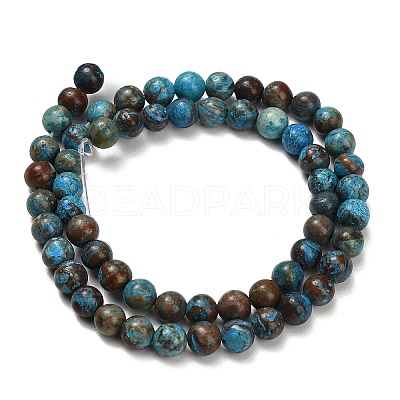Natural Chrysocolla Beads Strands G-C289-B02-6mm-1