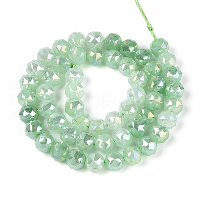 Anti-Tarnish Electroplate Glass Beads Strands LS-GLAA-N064-8mm-09-1