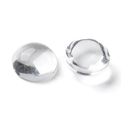 Transparent Half Round Glass Cabochons GGLA-R027-10mm-1