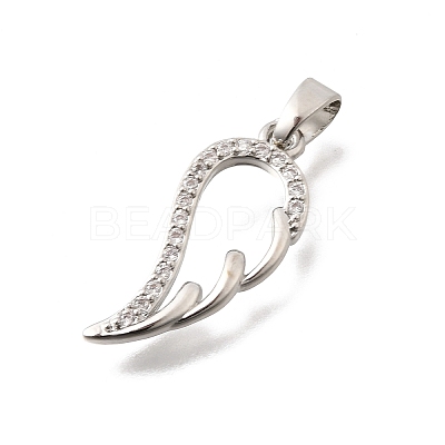 Brass Clear Cubic Zirconia Pendants KK-B187-08P-1