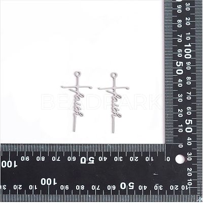 10Pcs Faith Cross Charm Pendant Faith Necklace Charm Stainless Steel Pendant for Necklace Making Christian Religious Jewelry Gifts JX515A-1