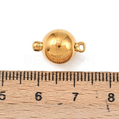 304 Stainless Steel Magnetic Clasps with Loops STAS-K006-10mm-04B-1