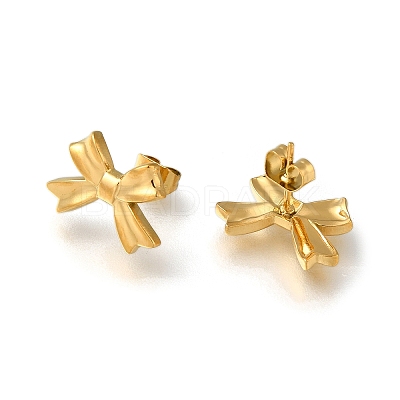 304 Stainless Steel Stud Earrings for Women EJEW-F337-01G-01-1