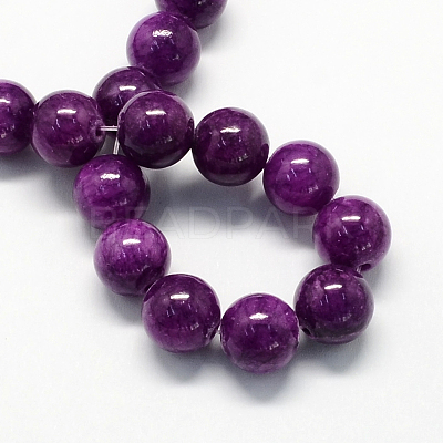 Natural Dyed Yellow Jade Gemstone Bead Strands X-G-R271-8mm-Y11-1