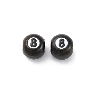 8 Ball 304 Stainless Steel Enamel Beads STAS-B085-20G-1