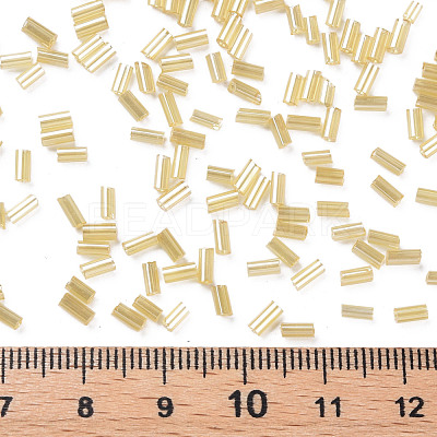 Transparent Colours Luster Glass Bugle Beads SEED-N005-001-A10-1
