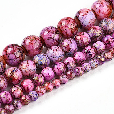 Baking Paint Glass Beads Strands X-DGLA-N003-10mm-B03-1
