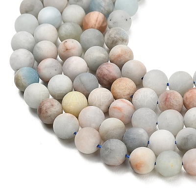 Natural Aquamarine Beads Strands G-P626-12mm-03-1