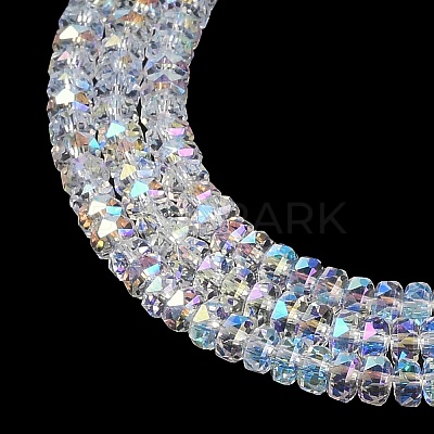 Electroplate Glass Beads Strands GLAA-Q105-03F-1