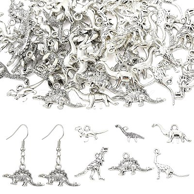 60Pcs 6 Styles Tibetan Style Alloy Pendants FIND-YW0011-71-1