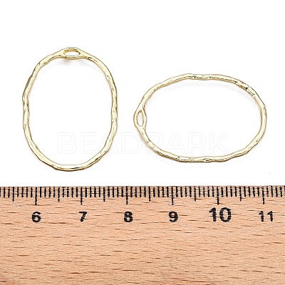 Oval Rack Plating Alloy Pendants PALLOY-T090-01G-B-NR-1