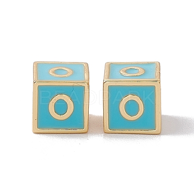 Rack Plating Brass Enamel Beads KK-B060-04G-06O-1