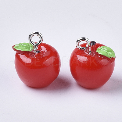 Apple Resin Charms X-RESI-R184-04A-1