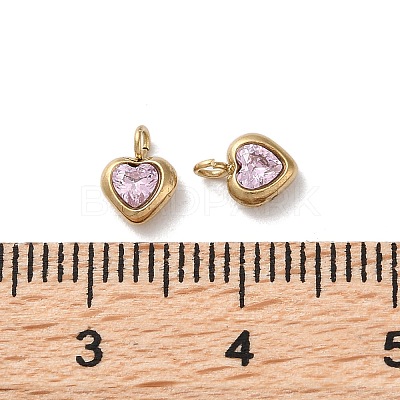 High Polished 304 Stainless Steel Micro Pave Cubic Zirconia Pendants STAS-L022-396A-G-1