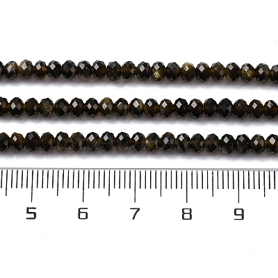 Natural Golden Sheen Obsidian Beads Strands G-G139-B24-01-1