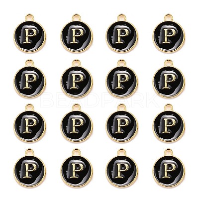 Golden Plated Alloy Charms LS-ENAM-S118-02P-1