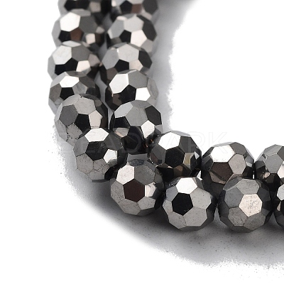 Faceted(32 Facets) Electroplate Glass Bead Strands X-EGLA-R042-6mm-06-1