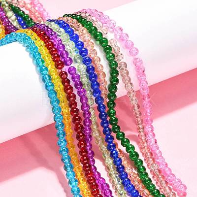 Mixed Crackle Glass Bead Strands GGC4mm-1