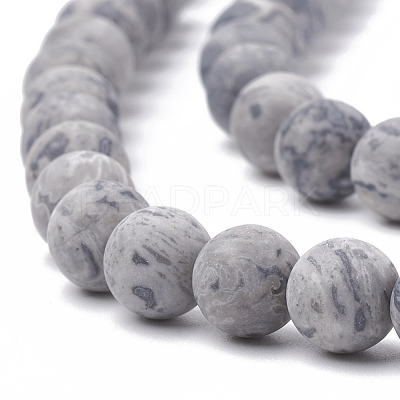 Natural Map Stone/Picasso Stone/Picasso Jasper Beads Strands G-T106-220-1