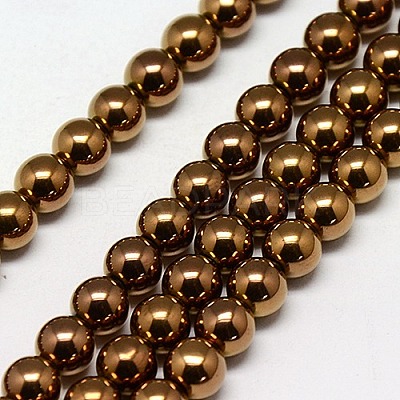 Electroplate Non-magnetic Synthetic Hematite Beads Strands G-J169A-4mm-M-1