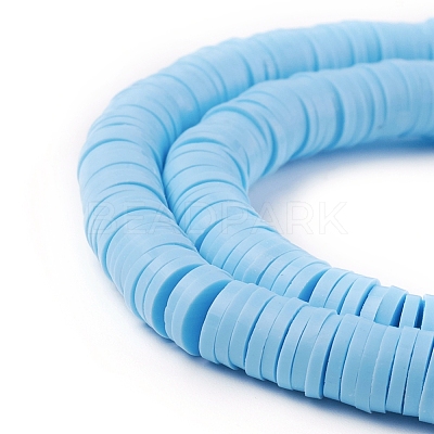 Flat Round Handmade Polymer Clay Beads CLAY-R067-6.0mm-36-1
