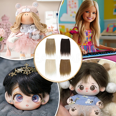 4Pcs 4 Styles Goat Hair Doll Wig Hair DIY-PH0029-15A-1