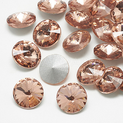 Pointed Back Glass Rhinestone Cabochons RGLA-T086-12mm-08-1