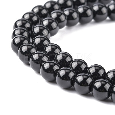 Synthetic Black Stone Beads Strands X-G-G088-6mm-1