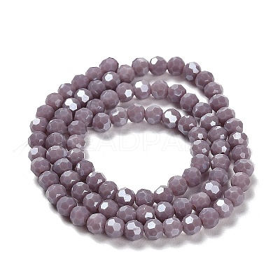 Electroplate Opaque Glass Beads Strands X-EGLA-A035-P4mm-A11-1