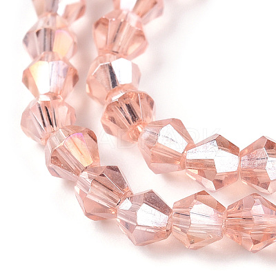 Transparent Electroplate Glass Beads Strands GLAA-F029-4mm-A15-1