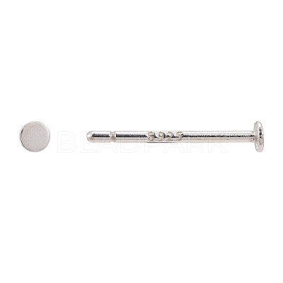 925 Sterling Silver Flat Pad  Stud Earring Findings STER-K167-045A-S-1