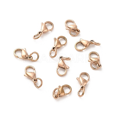 PVD Vacuum Plating 304 Stainless Steel Lobster Claw Clasps STAS-K155-C-11RG-1