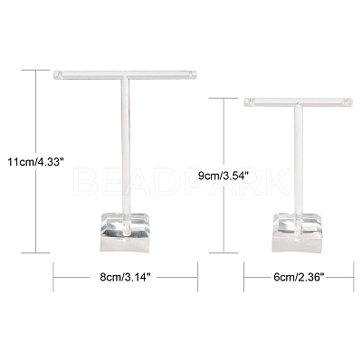 T Bar Organic Glass Earring Display Stand EDIS-G001-01-1
