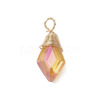 Copper Wired Glass Pendants PALLOY-JF02621-02-1